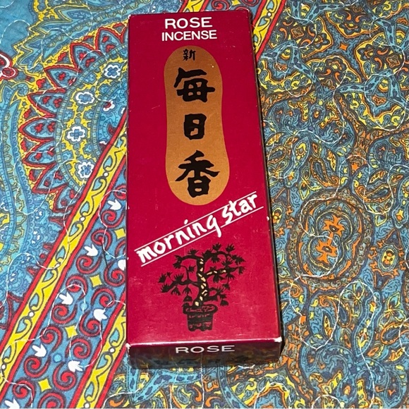 🌹 Rose Incense Morning Star box of 150 Japan made holder included inside box - Picture 5 of 6